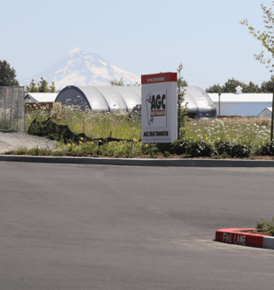 Sign leading into driveway for AGC Fairview location