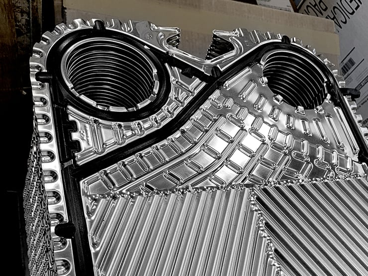 Stack of plate heat exchanger plates
